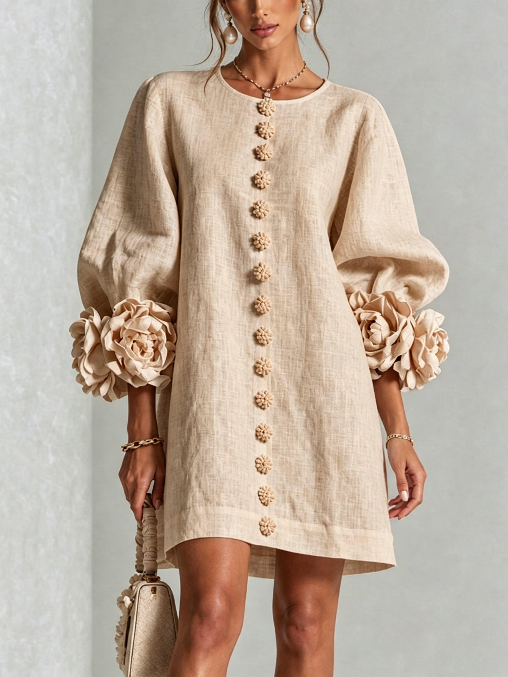 Floral Button-down Mini Dress