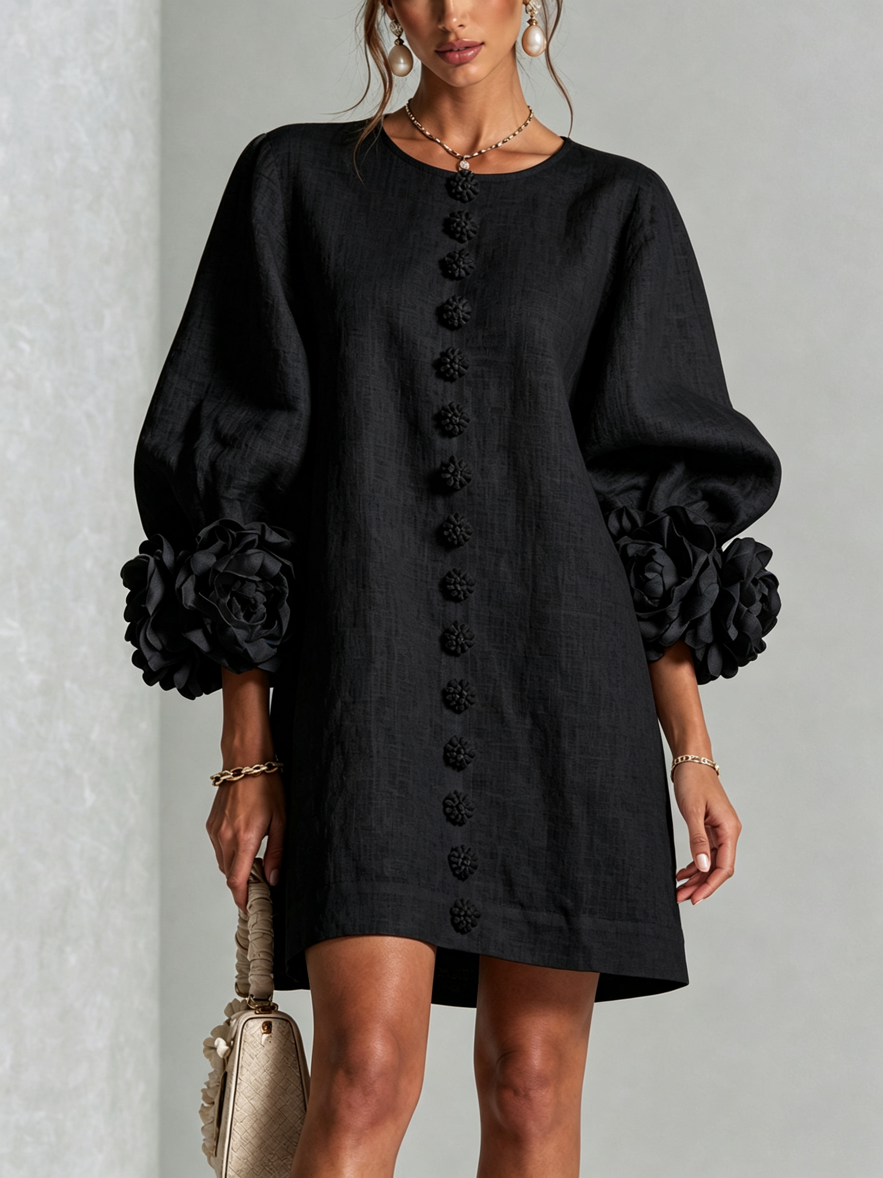 Floral Button-down Mini Dress