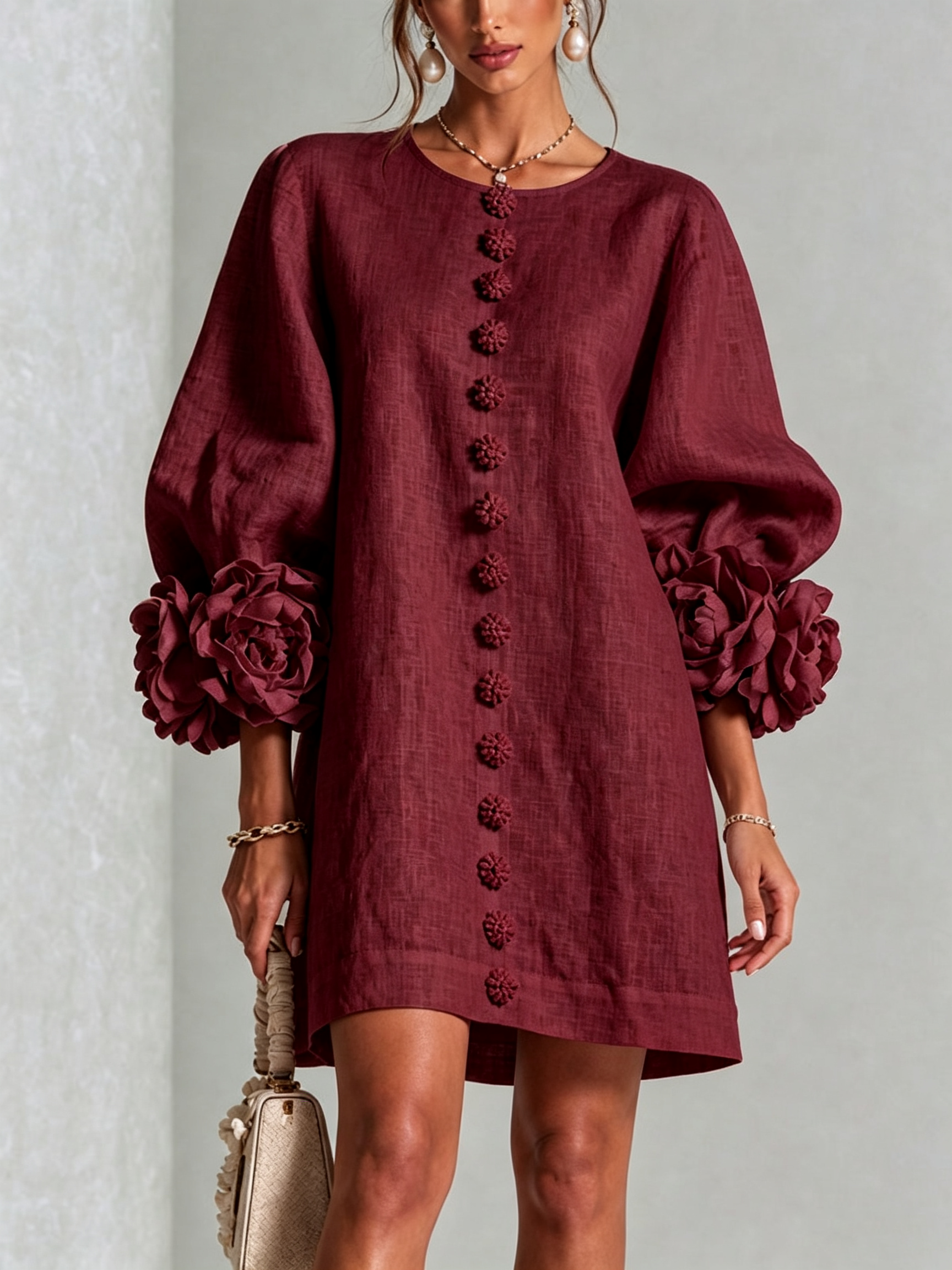 Floral Button-down Mini Dress
