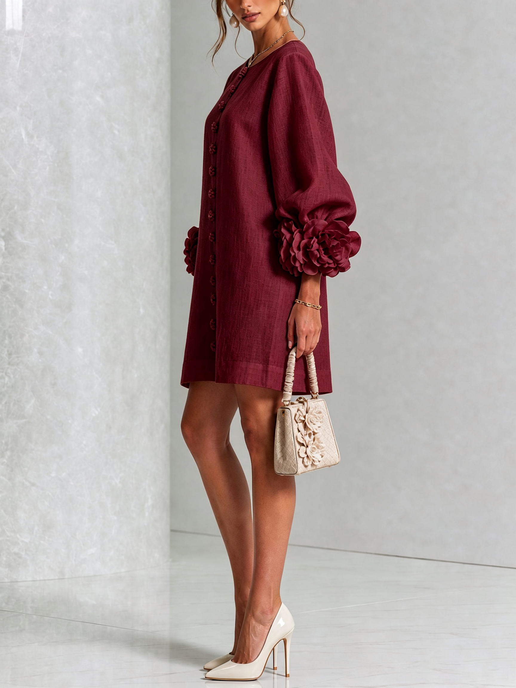 Floral Button-down Mini Dress