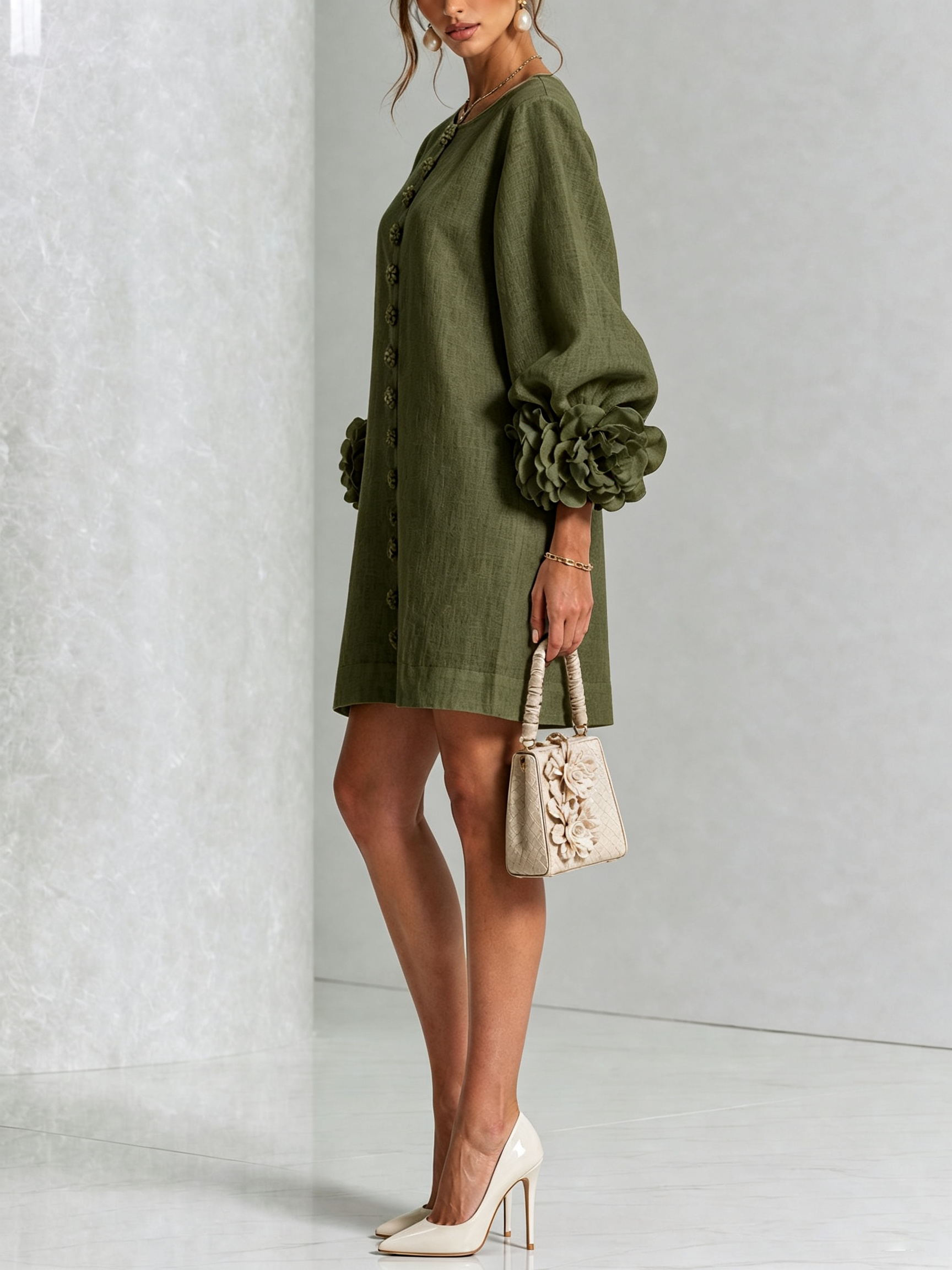 Floral Button-down Mini Dress