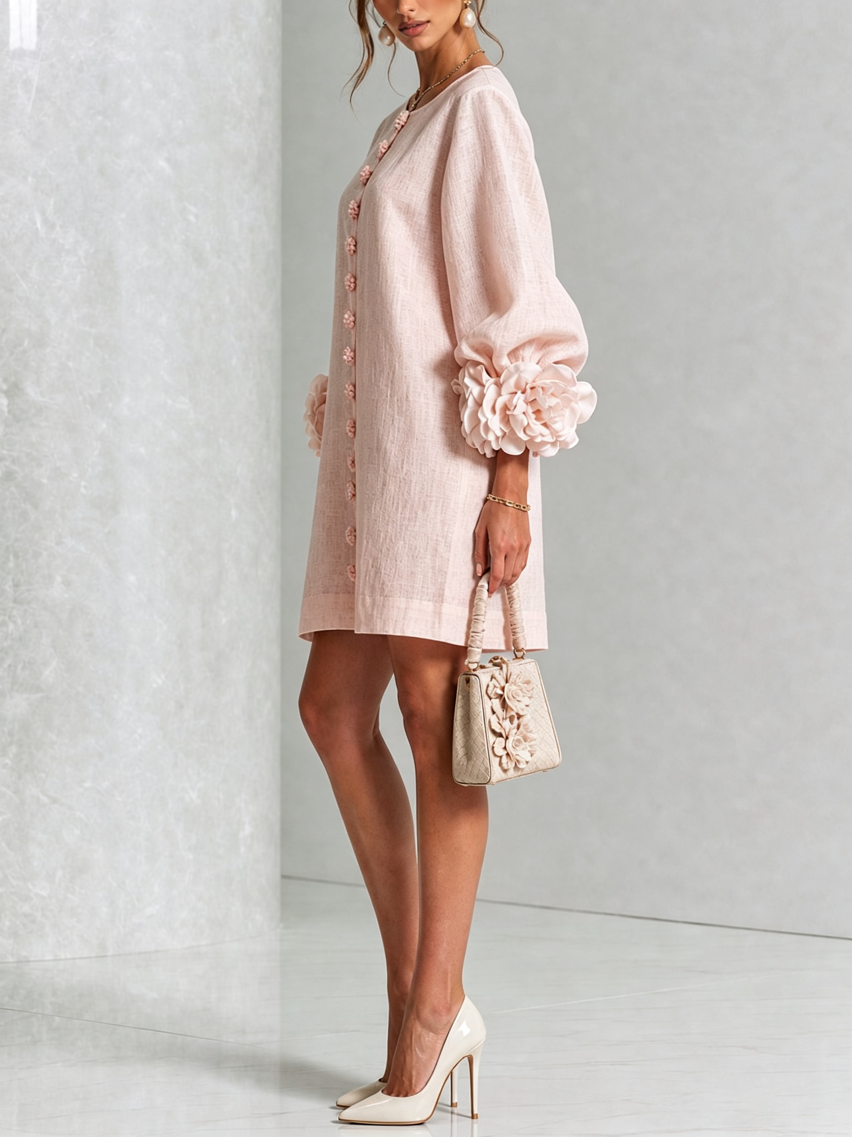 Floral Button-down Mini Dress