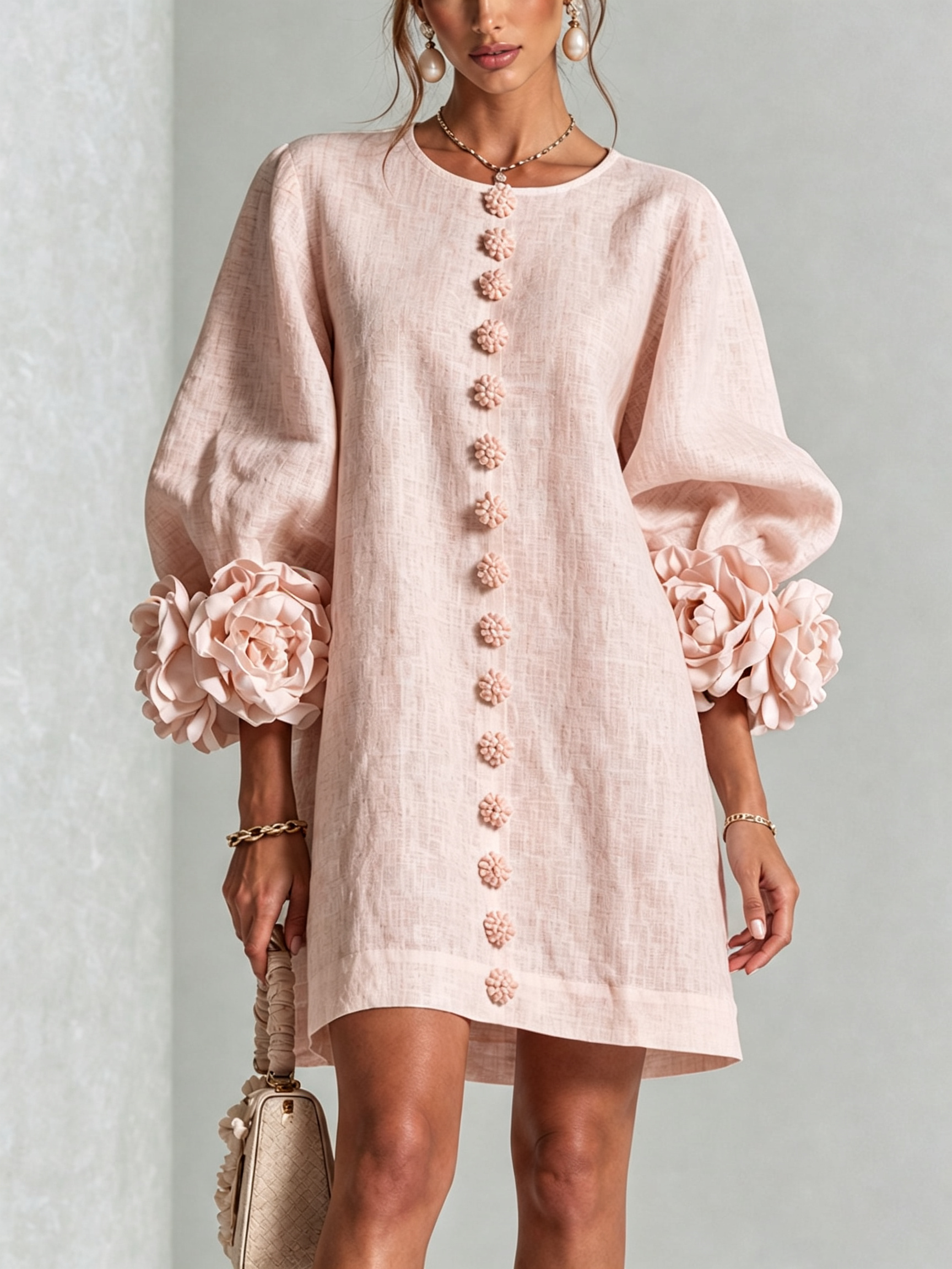 Floral Button-down Mini Dress