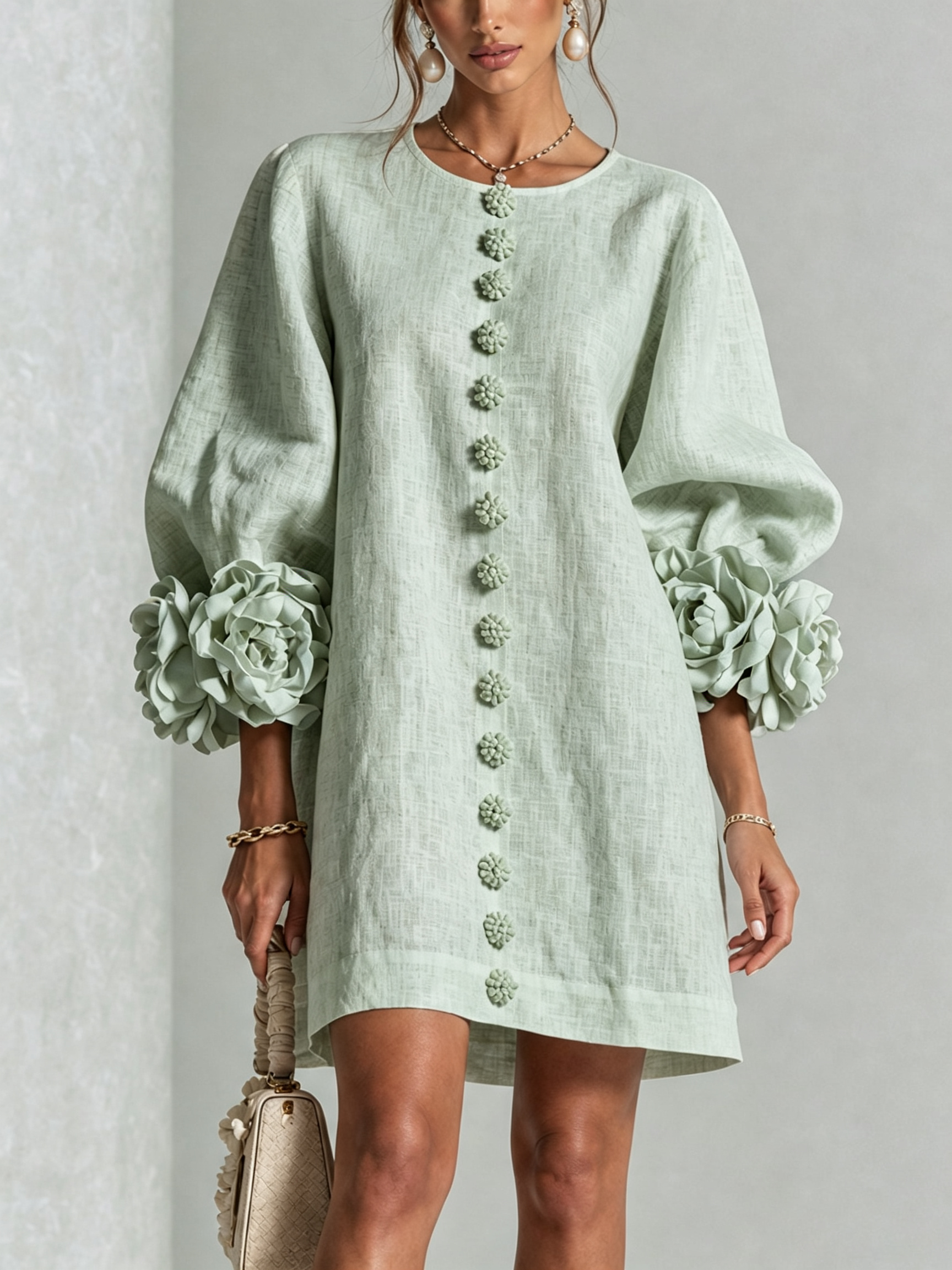 Floral Button-down Mini Dress