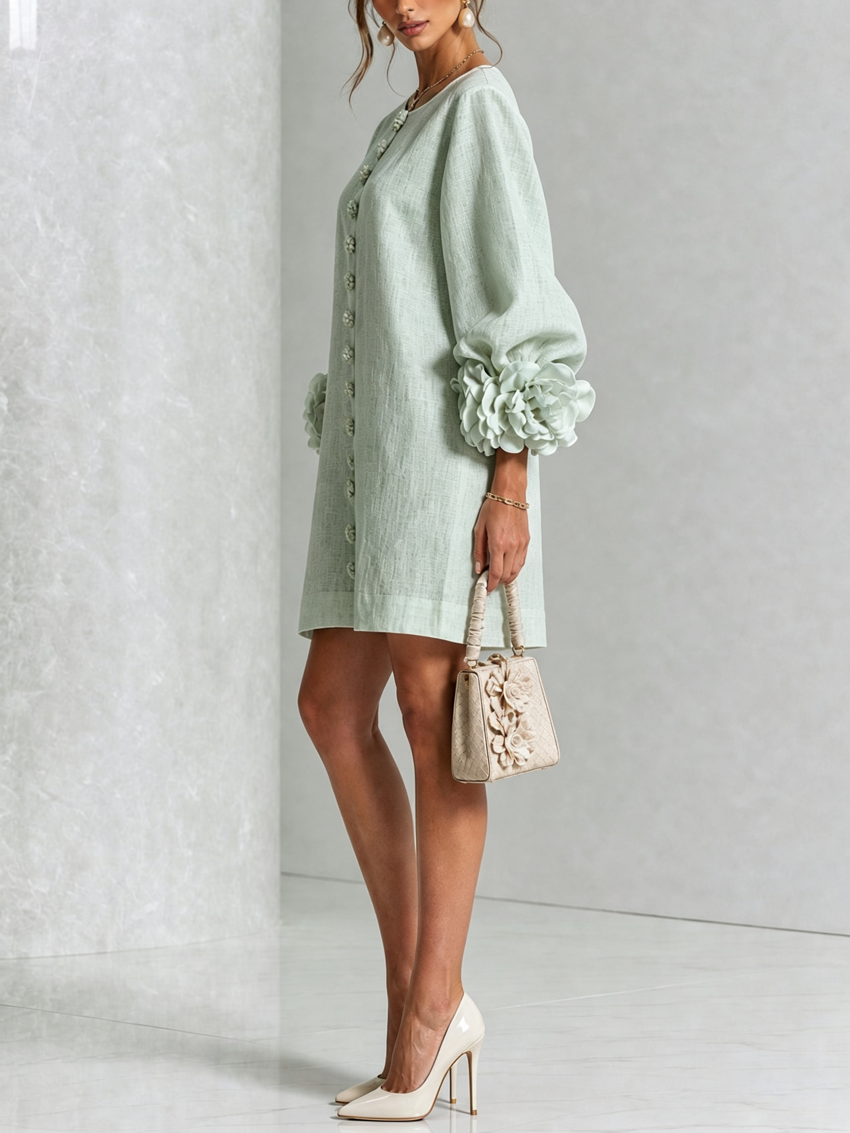 Floral Button-down Mini Dress
