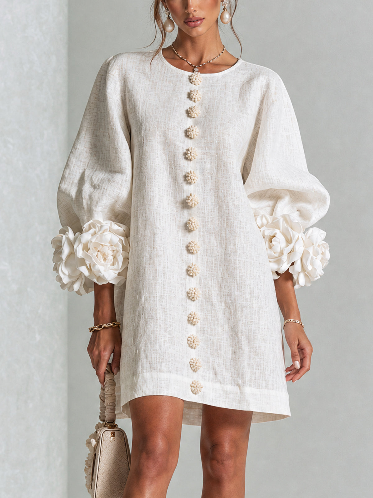 Floral Button-down Mini Dress