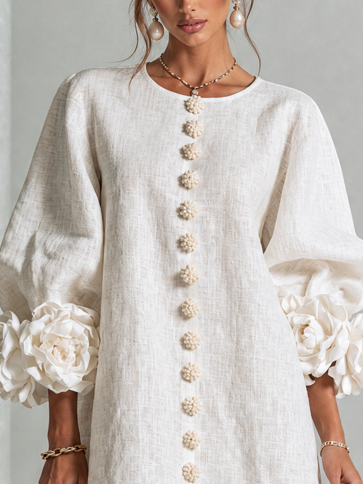 Floral Button-down Mini Dress