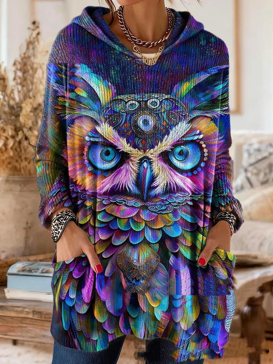 Alice Retro Ethnic Print Hooded Tunic