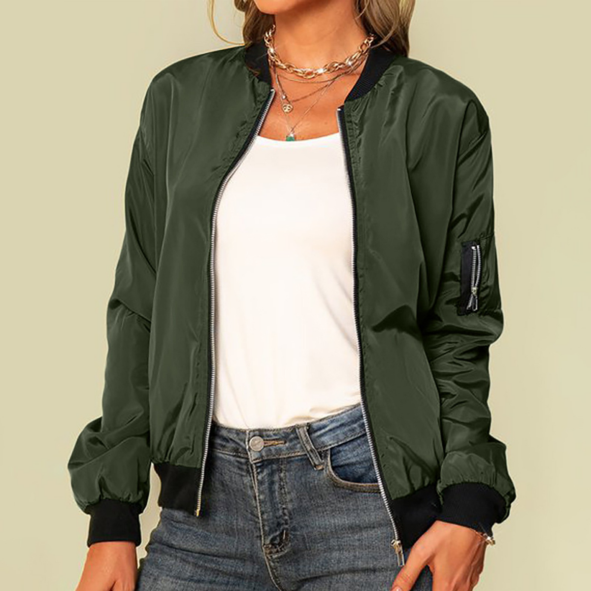 Bretta | Women's Casual Zip-Up Bomber Jacket