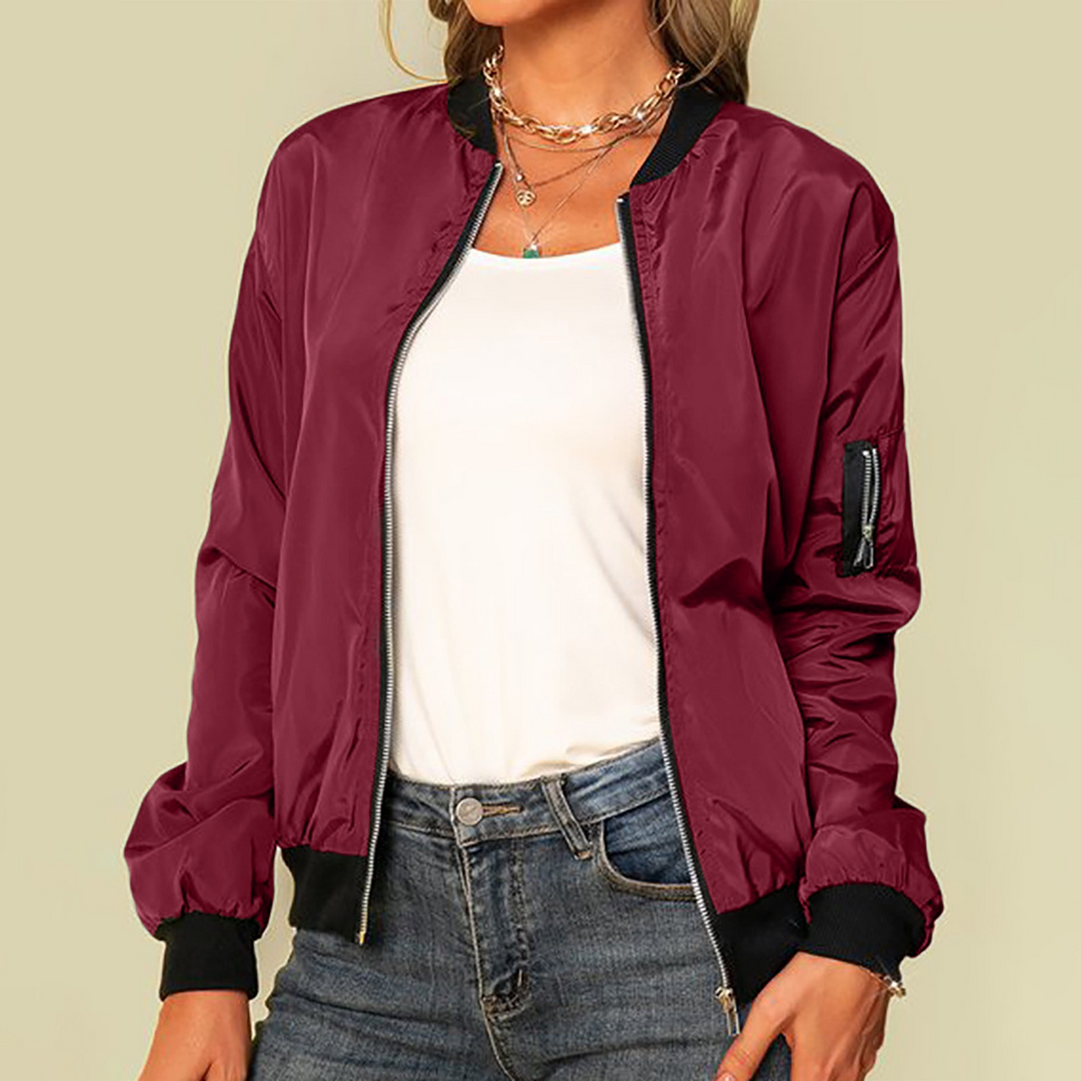 Bretta | Women's Casual Zip-Up Bomber Jacket