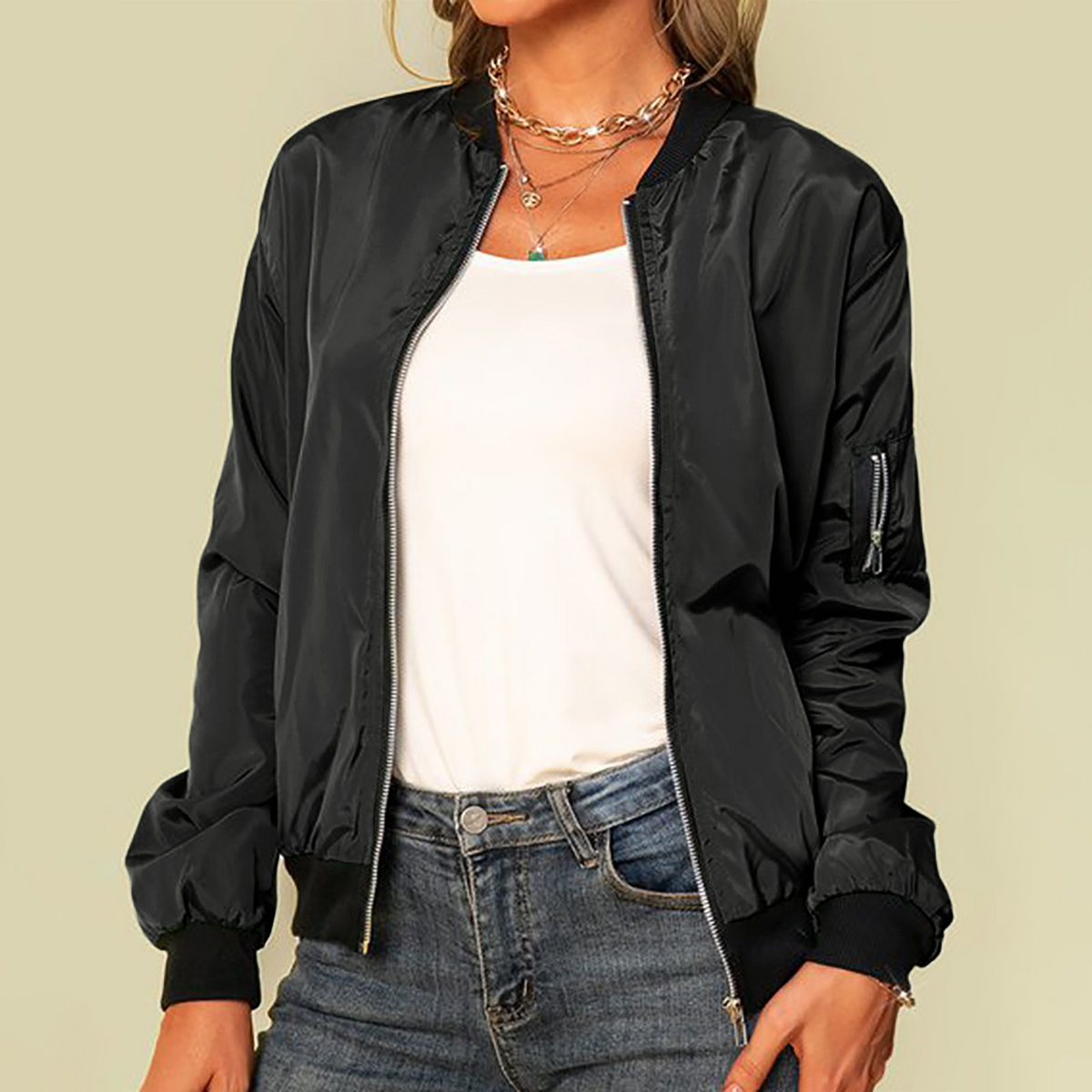Bretta | Women's Casual Zip-Up Bomber Jacket