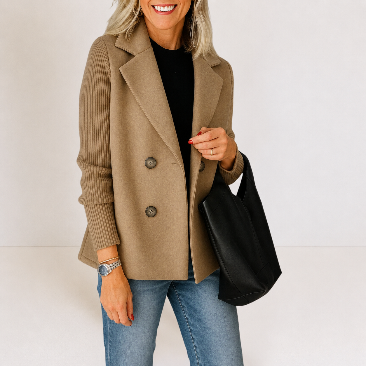 Caroline | Jacket with Knitted Sleeves