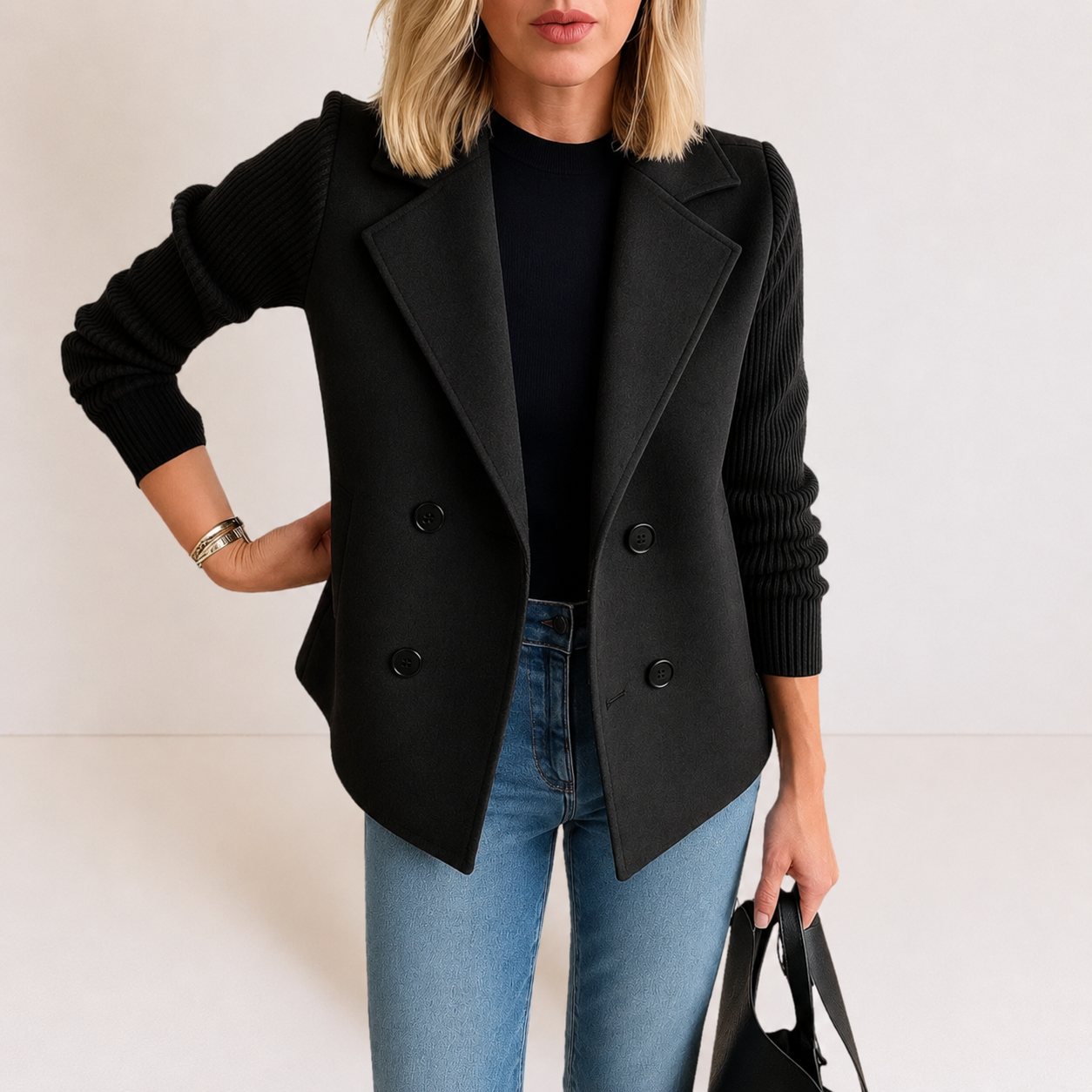Caroline | Jacket with Knitted Sleeves