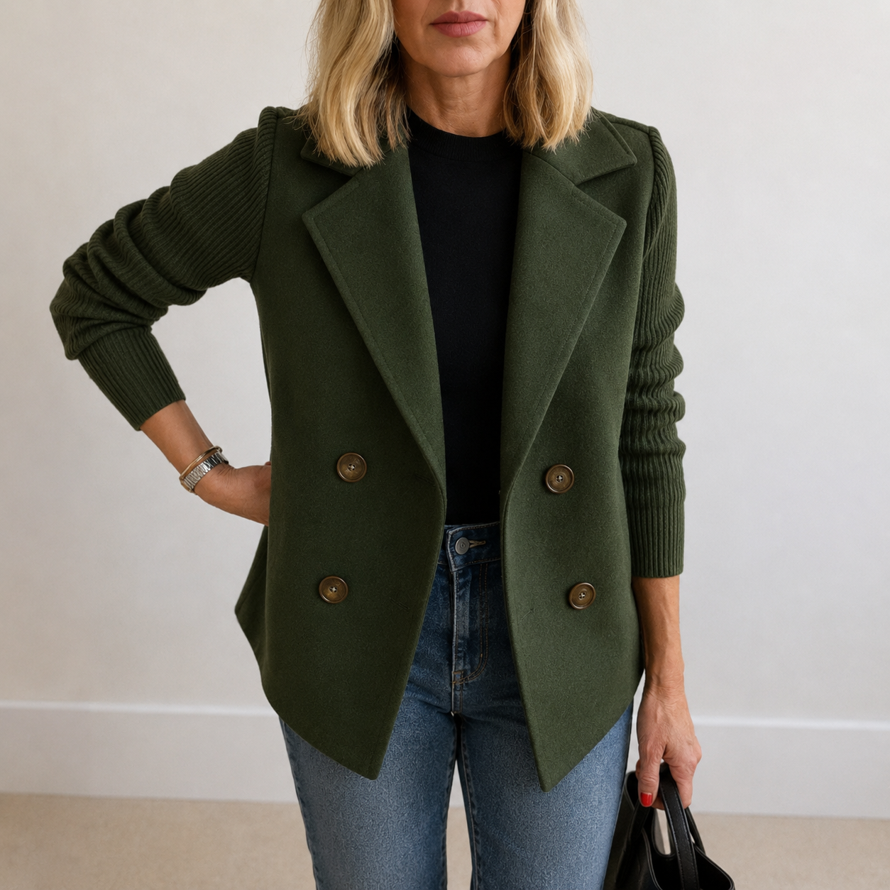 Caroline | Jacket with Knitted Sleeves