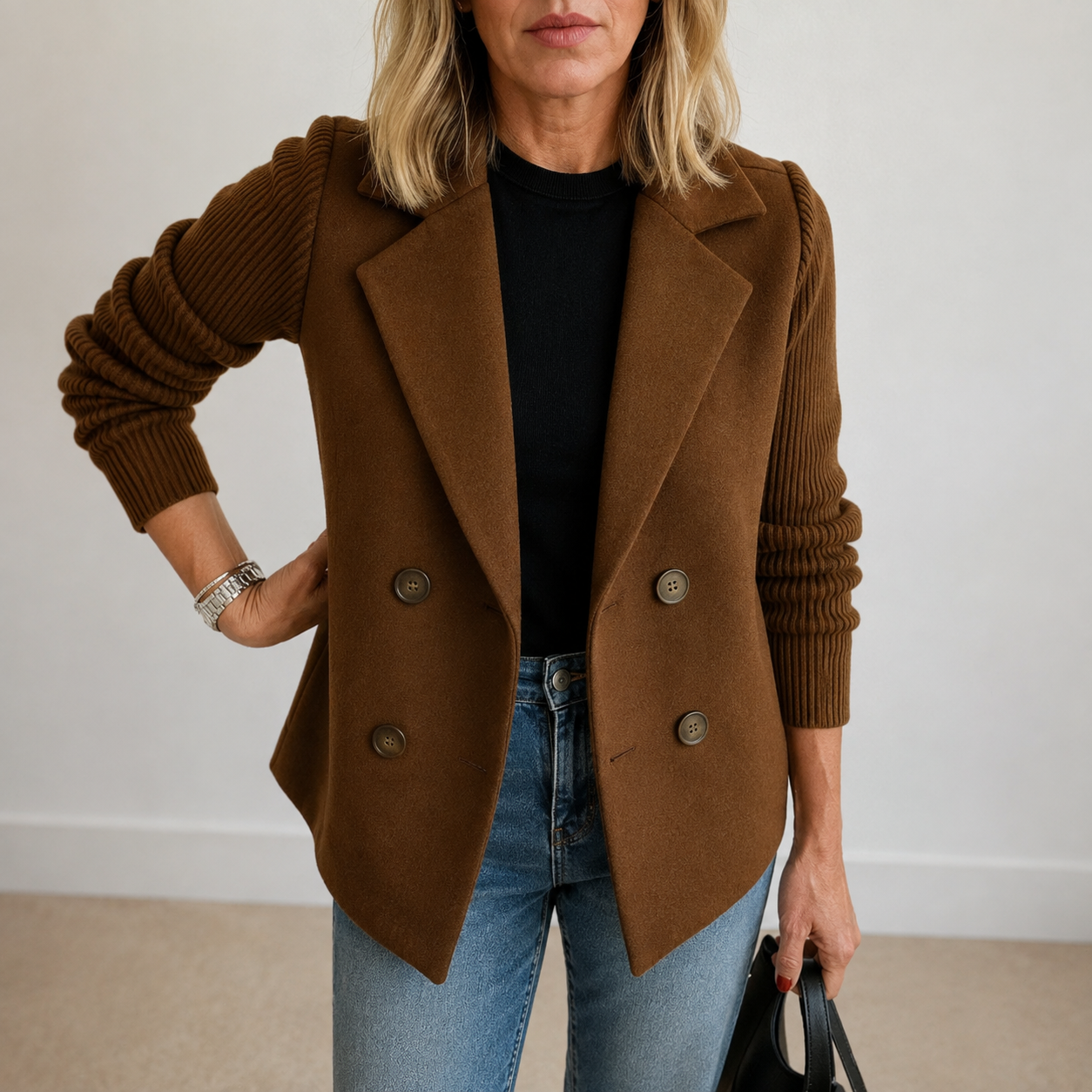 Caroline | Jacket with Knitted Sleeves