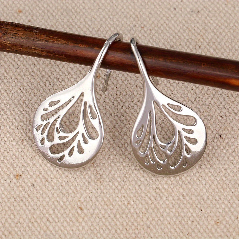 Handcrafted Silver Teardrop Filigree Drop Earrings