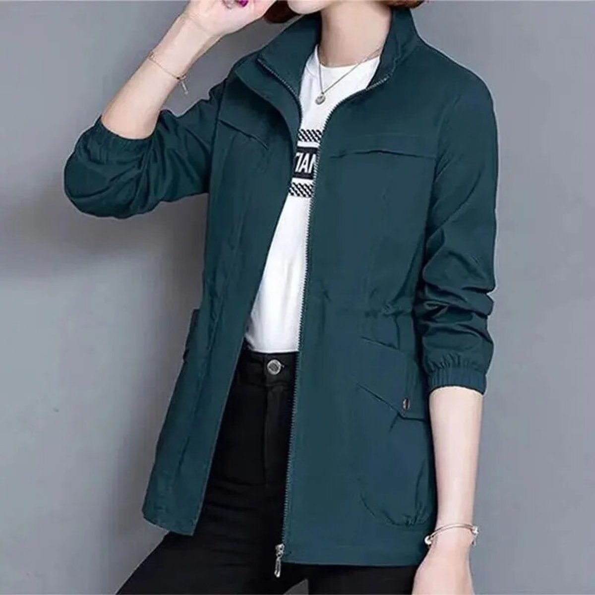 Delphine | Women's Zip-Up Short Bomber Jacket