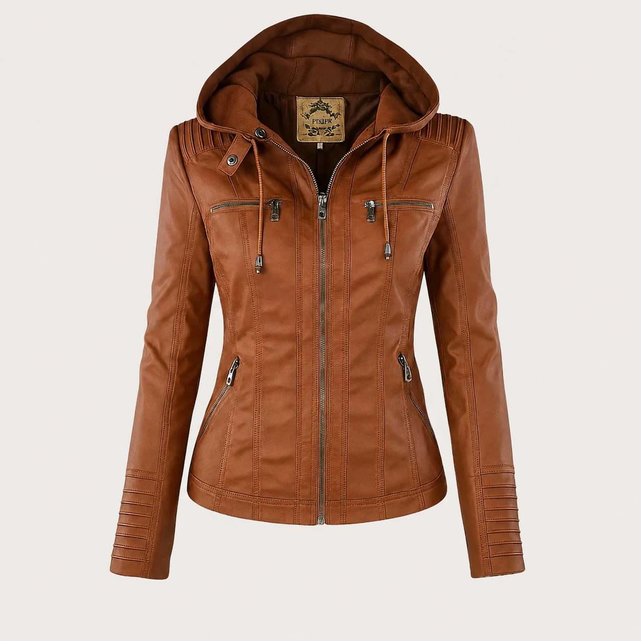 Diane | Leather Jacket with Hood