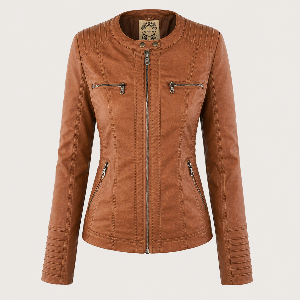 Diane | Leather Jacket with Hood
