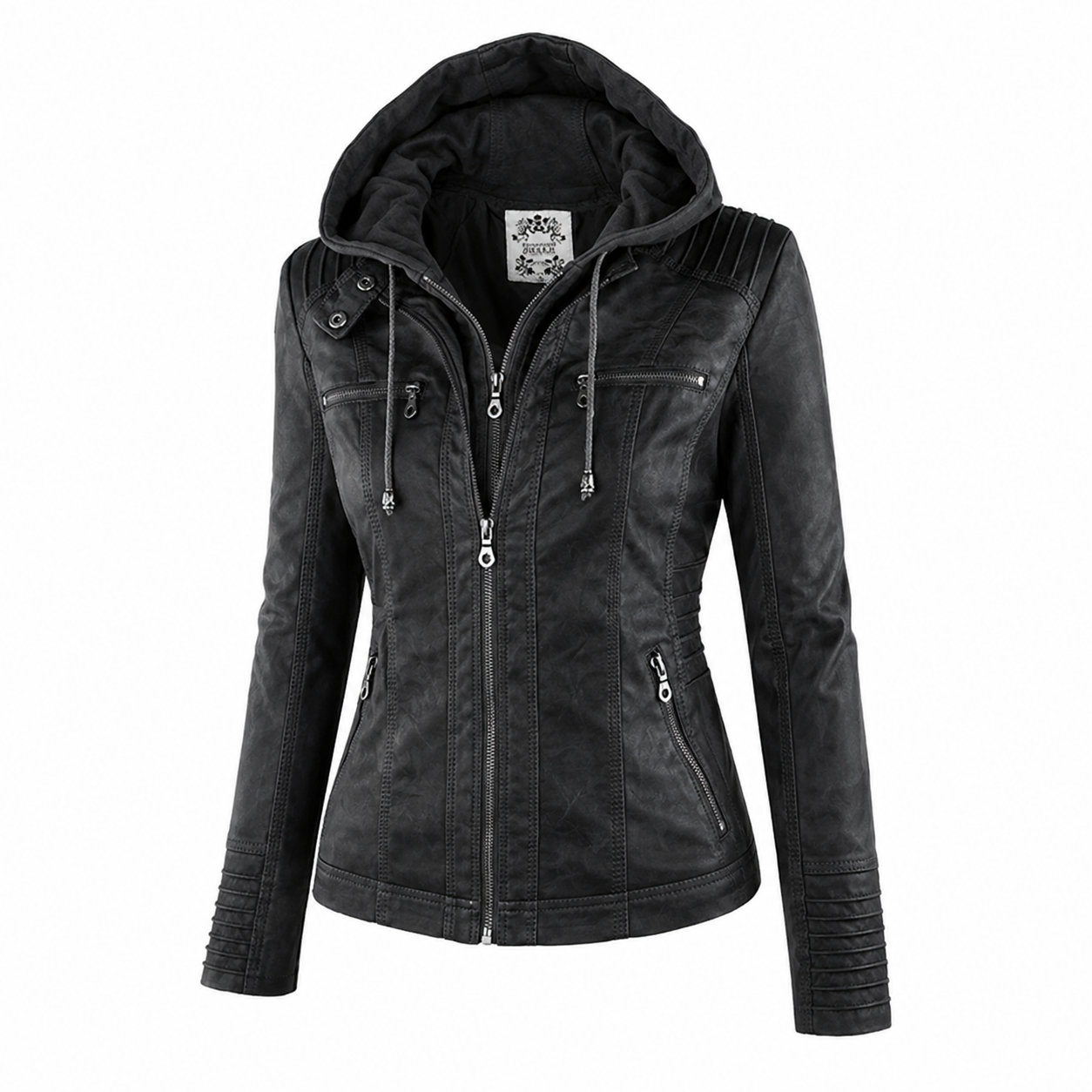Diane | Leather Jacket with Hood