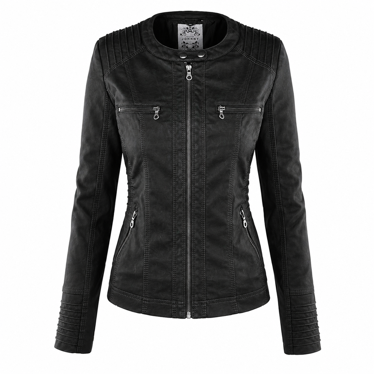 Diane | Leather Jacket with Hood