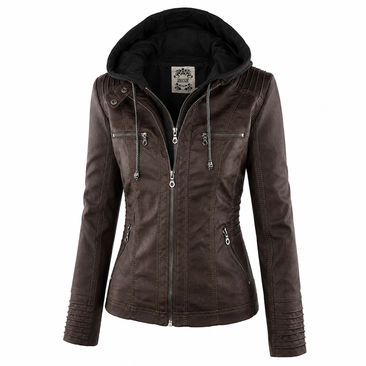 Diane | Leather Jacket with Hood
