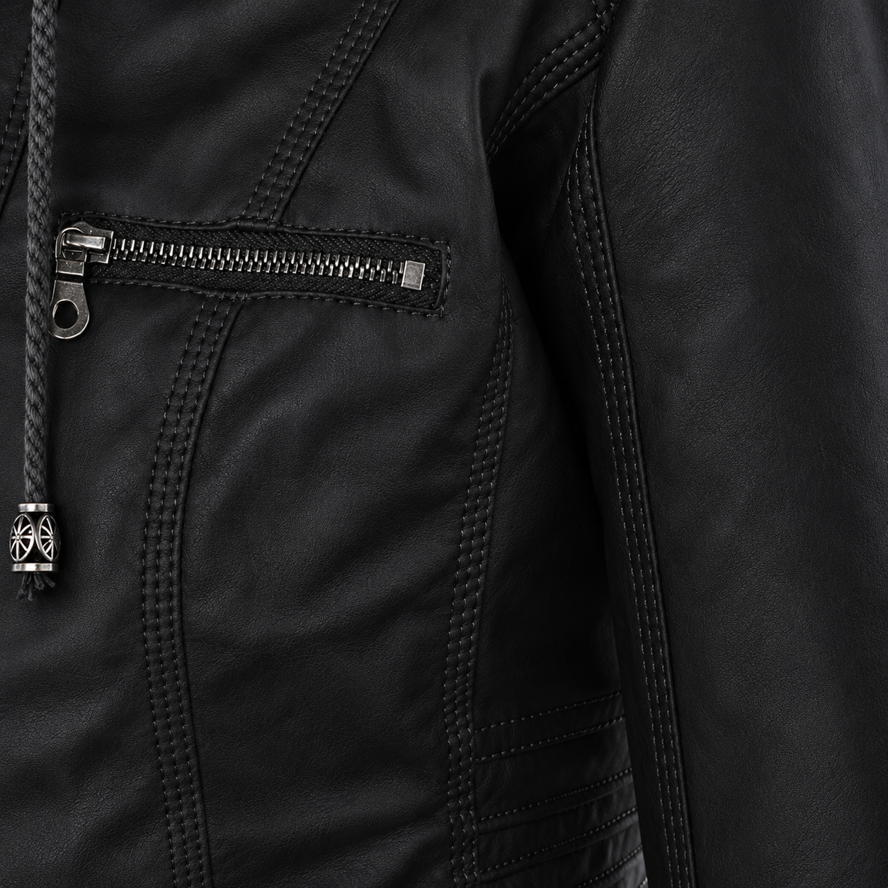 Diane | Leather Jacket with Hood