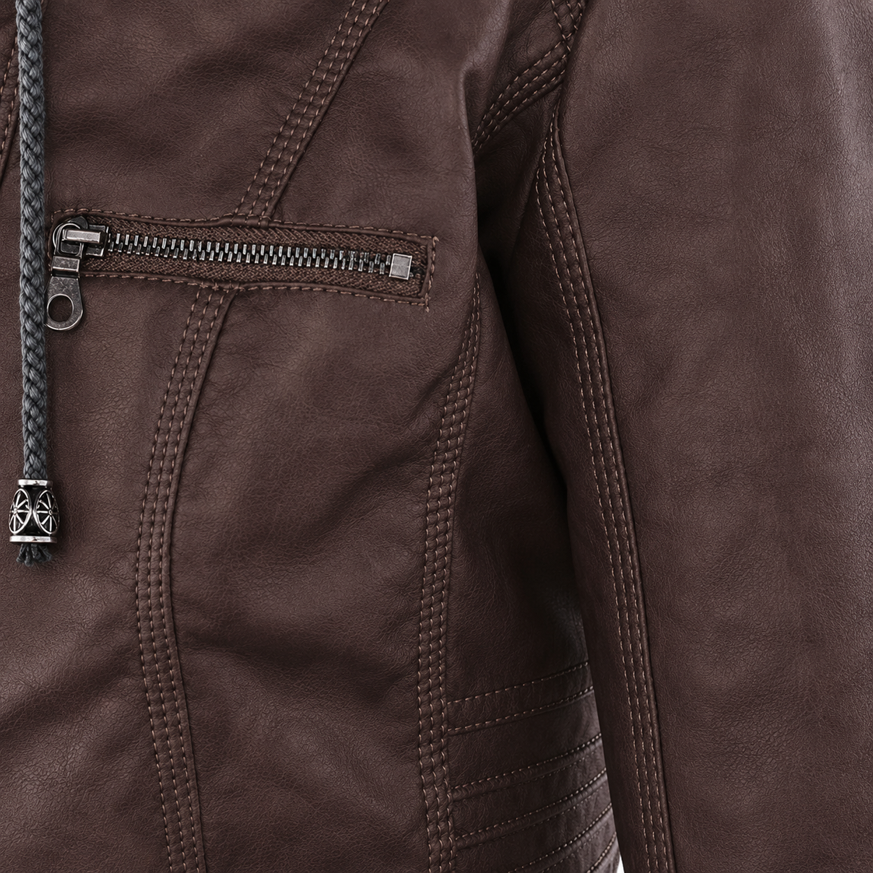 Diane | Leather Jacket with Hood