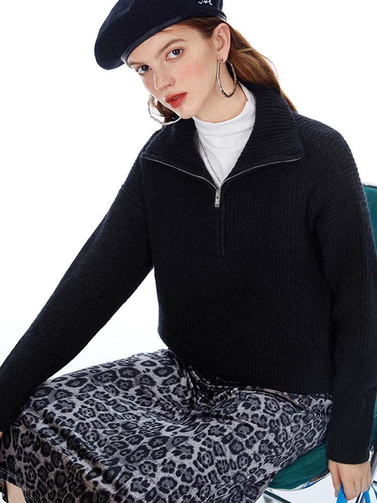 Ava Zip-Collar Knit