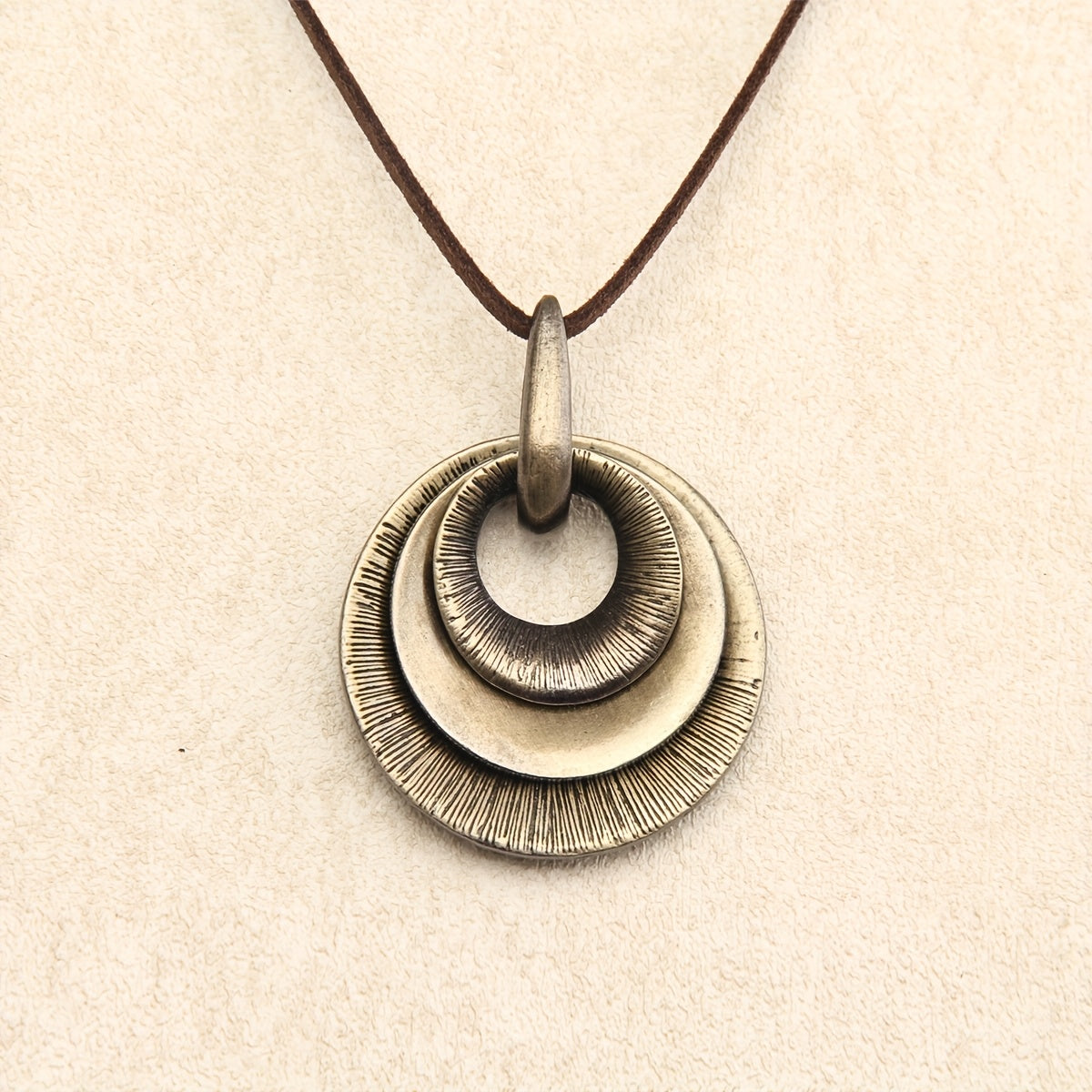 Vintage Style Layered Zinc Alloy Disc Long Pendant Necklace