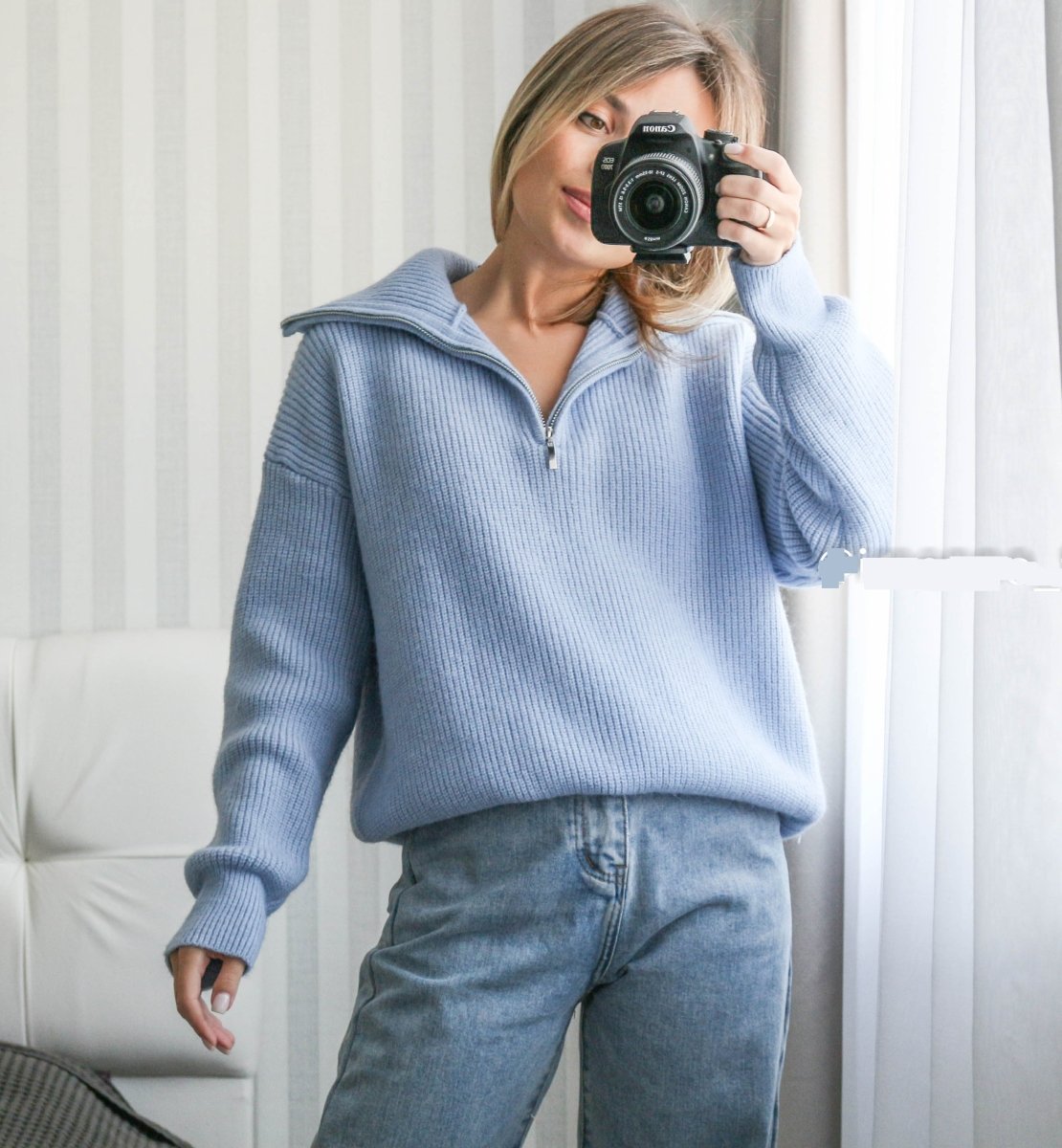 Ava Zip-Collar Knit