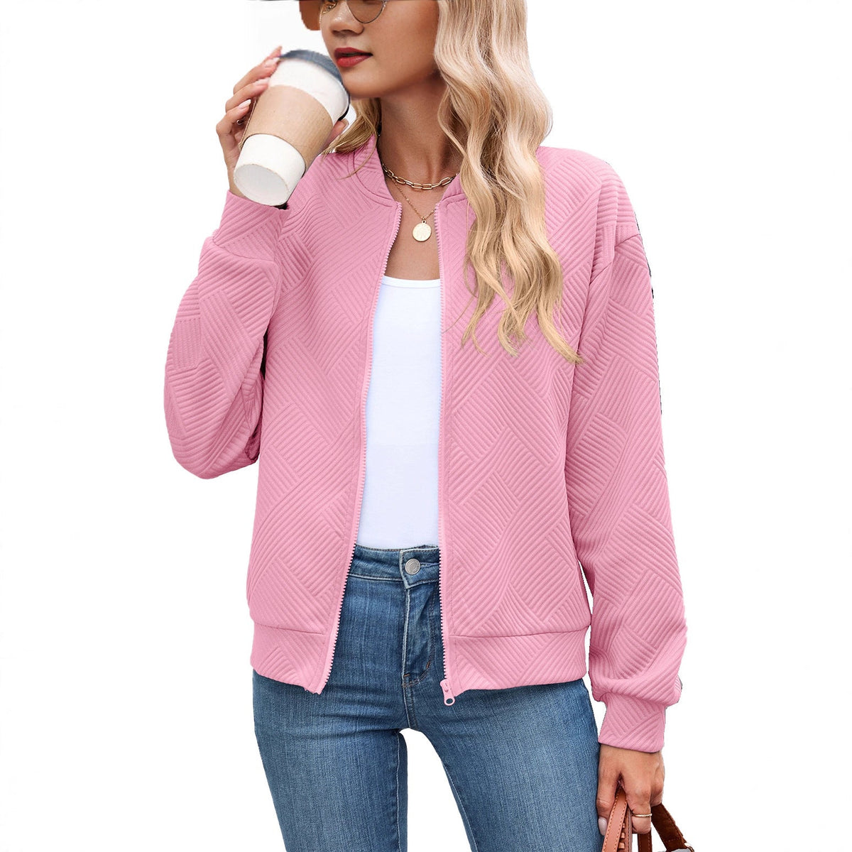 Harper | Women's Zip-Up Long Sleeve Bomber Jacket