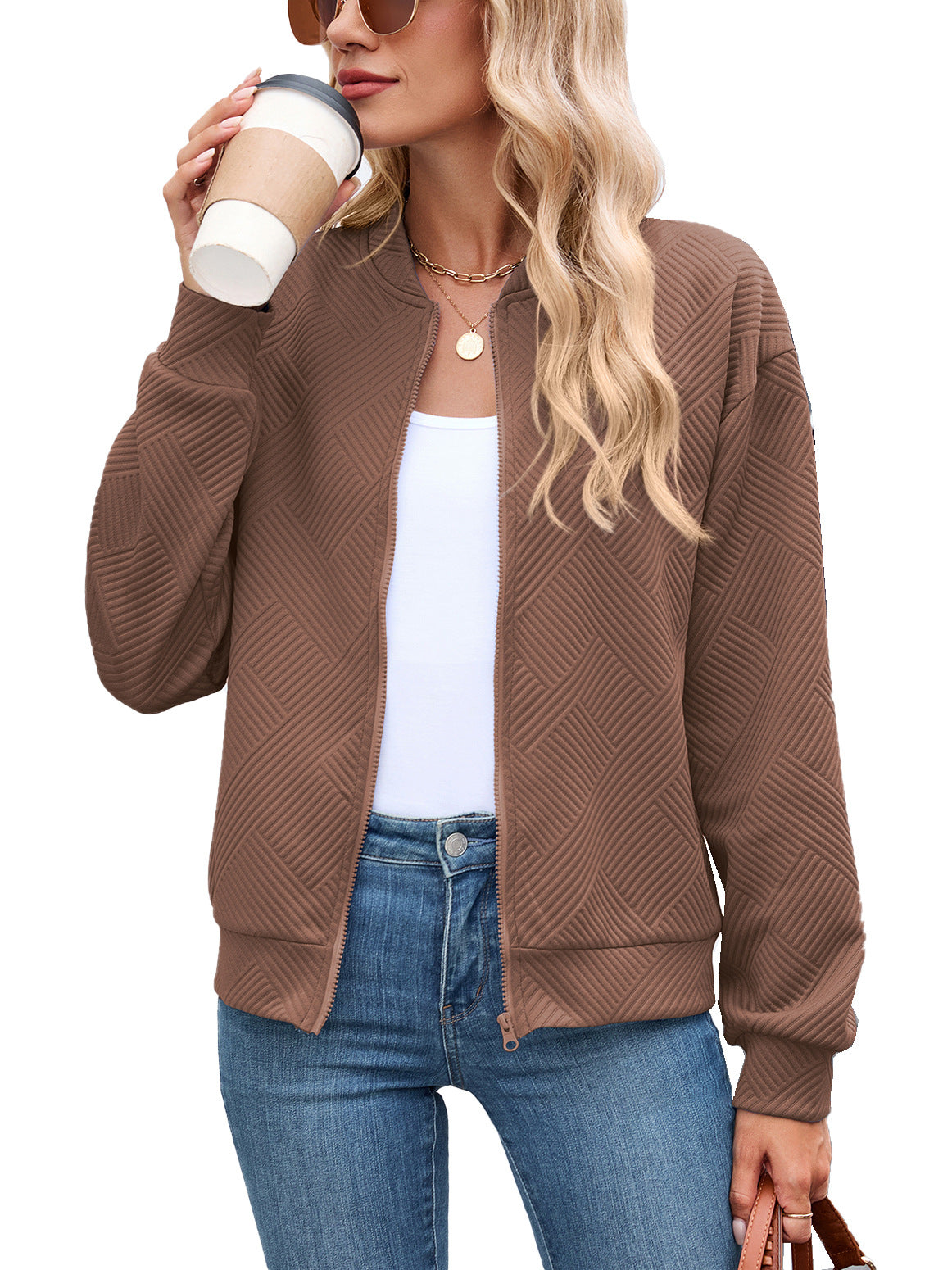 Harper | Women's Zip-Up Long Sleeve Bomber Jacket