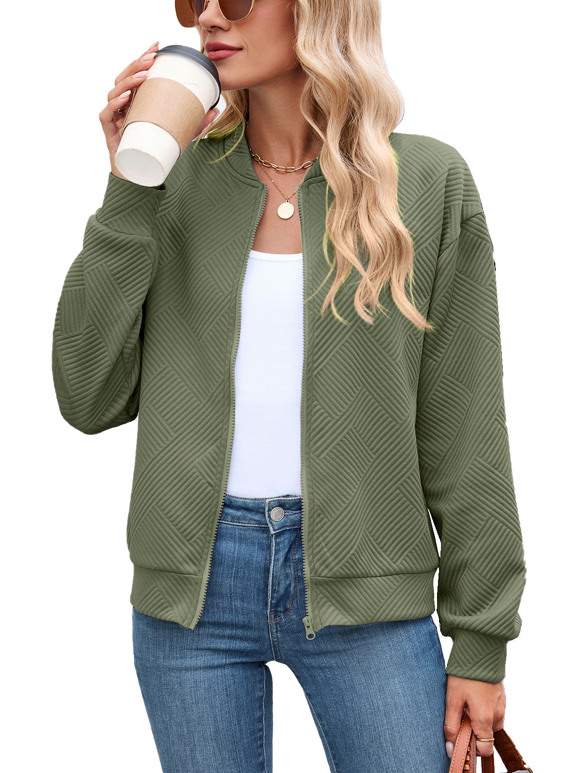 Harper | Women's Zip-Up Long Sleeve Bomber Jacket