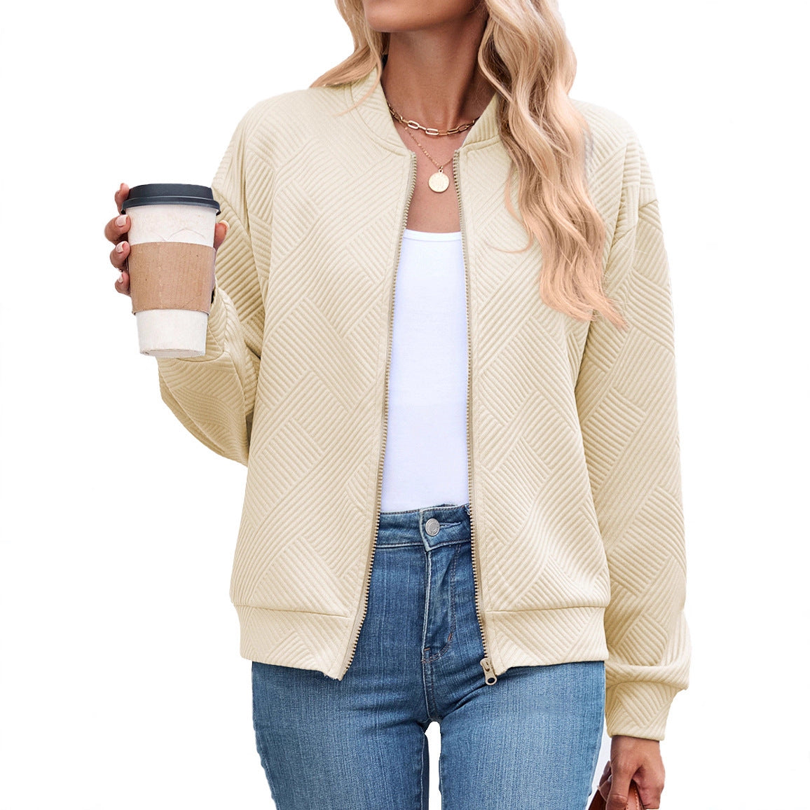 Harper | Women's Zip-Up Long Sleeve Bomber Jacket
