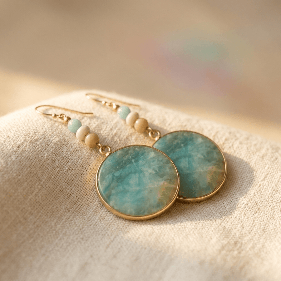 Bohemian Multicolor Natural Stone Pendant Drop Earrings