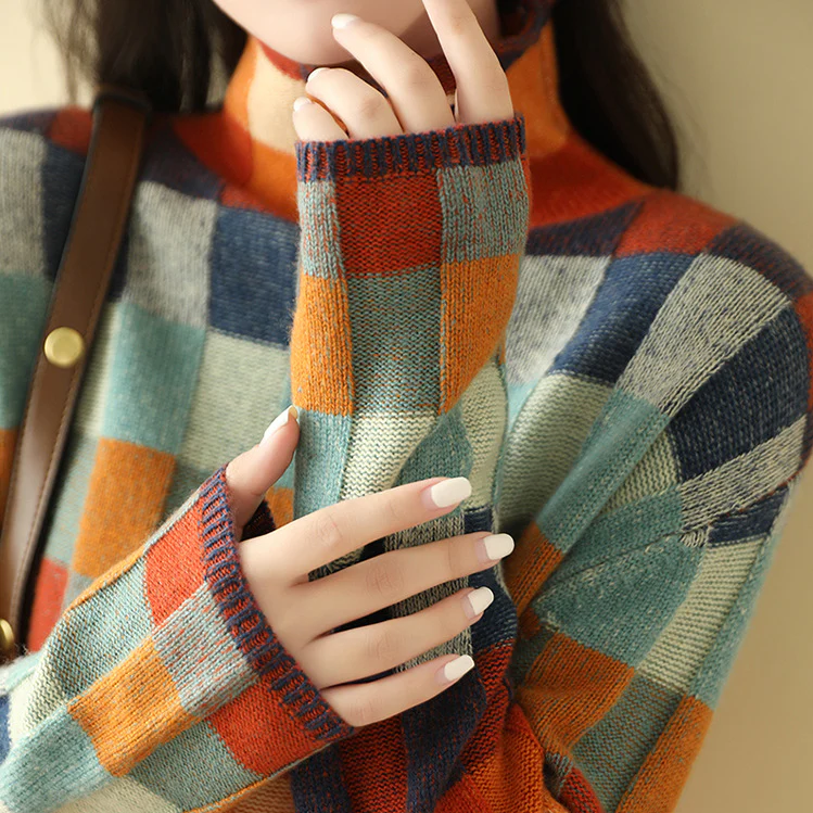 Marlow Check Turtleneck