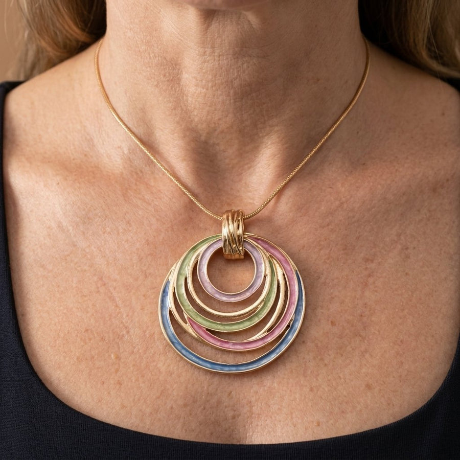 Bohemian Multicolor Marbled Necklace