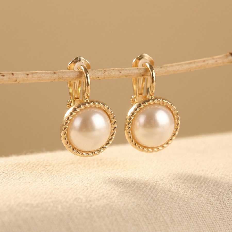 Vintage French Baroque Pearl Earrings