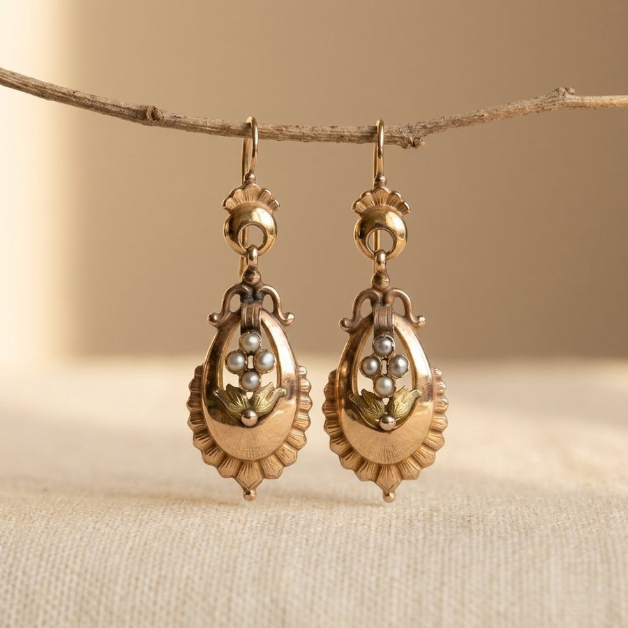 Vintage Bohemian Drop Faux Pearl Earrings