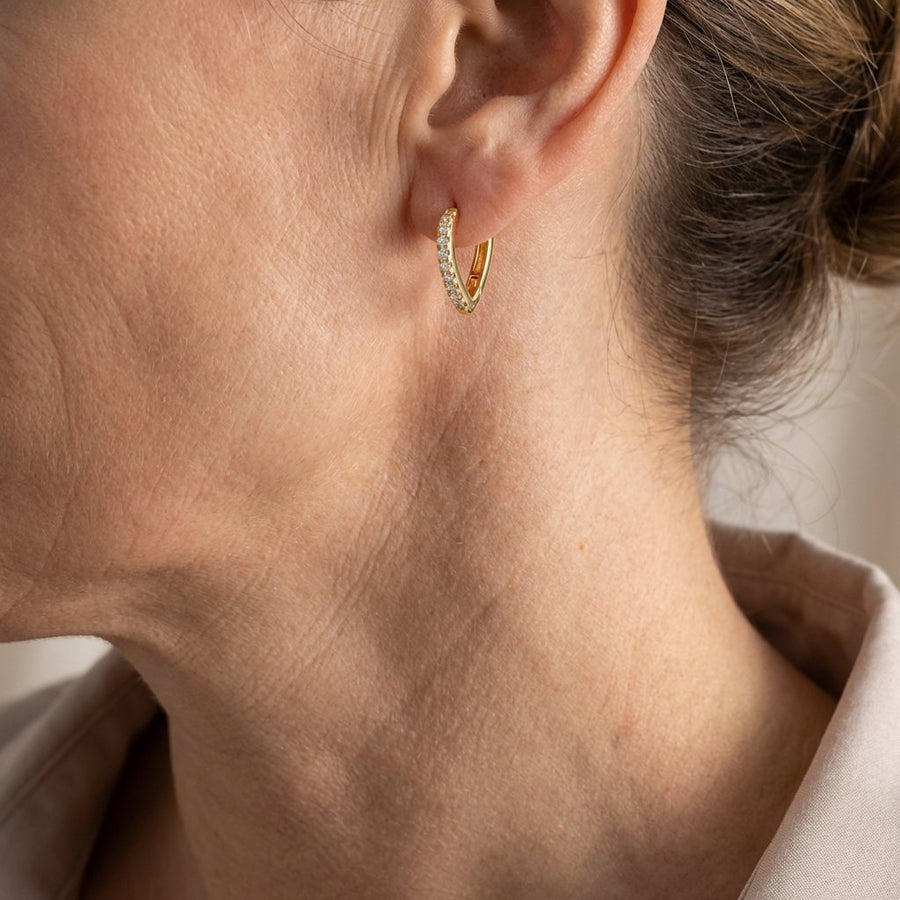 Gold-Plated Round Turquoise Stud Earrings