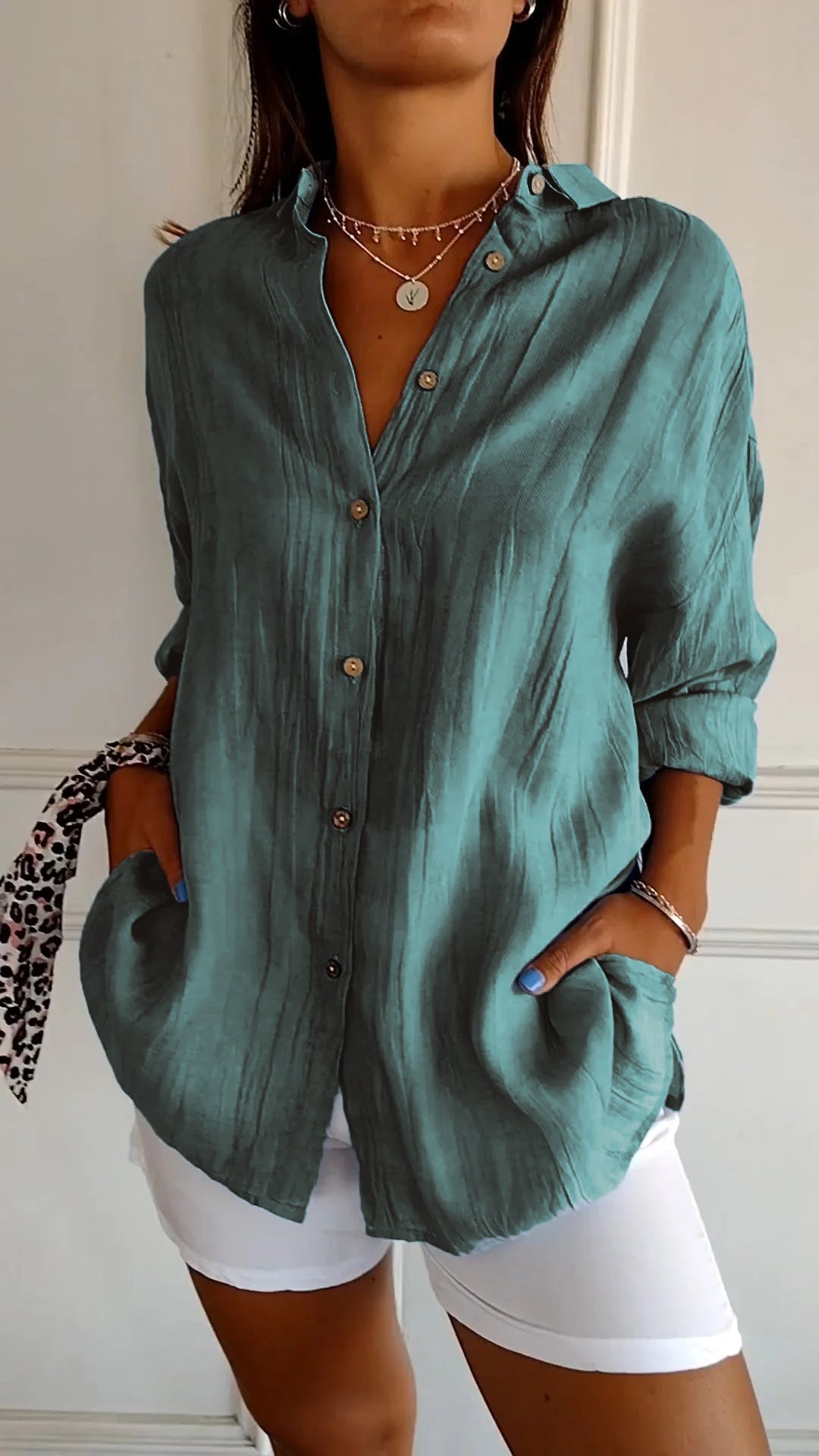 Sharon | Elegant Shirt with Pleated Style