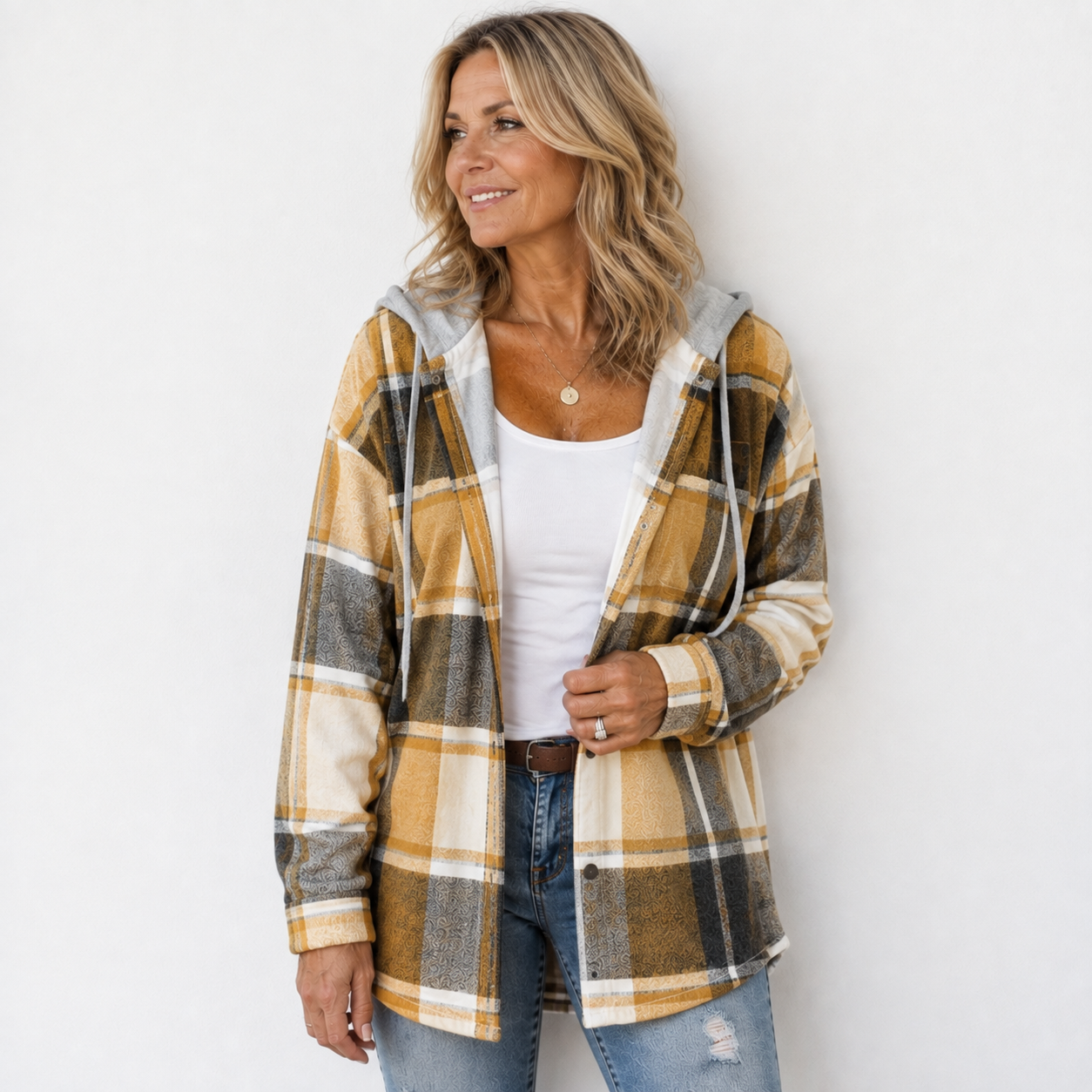 Kendra | Cozy Checked Jacket with Hood