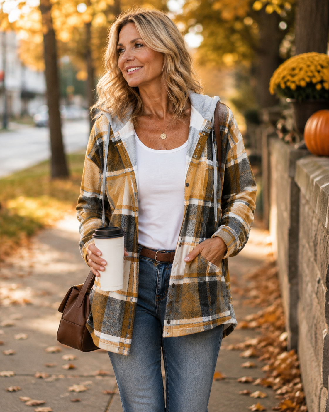 Kendra | Cozy Checked Jacket with Hood