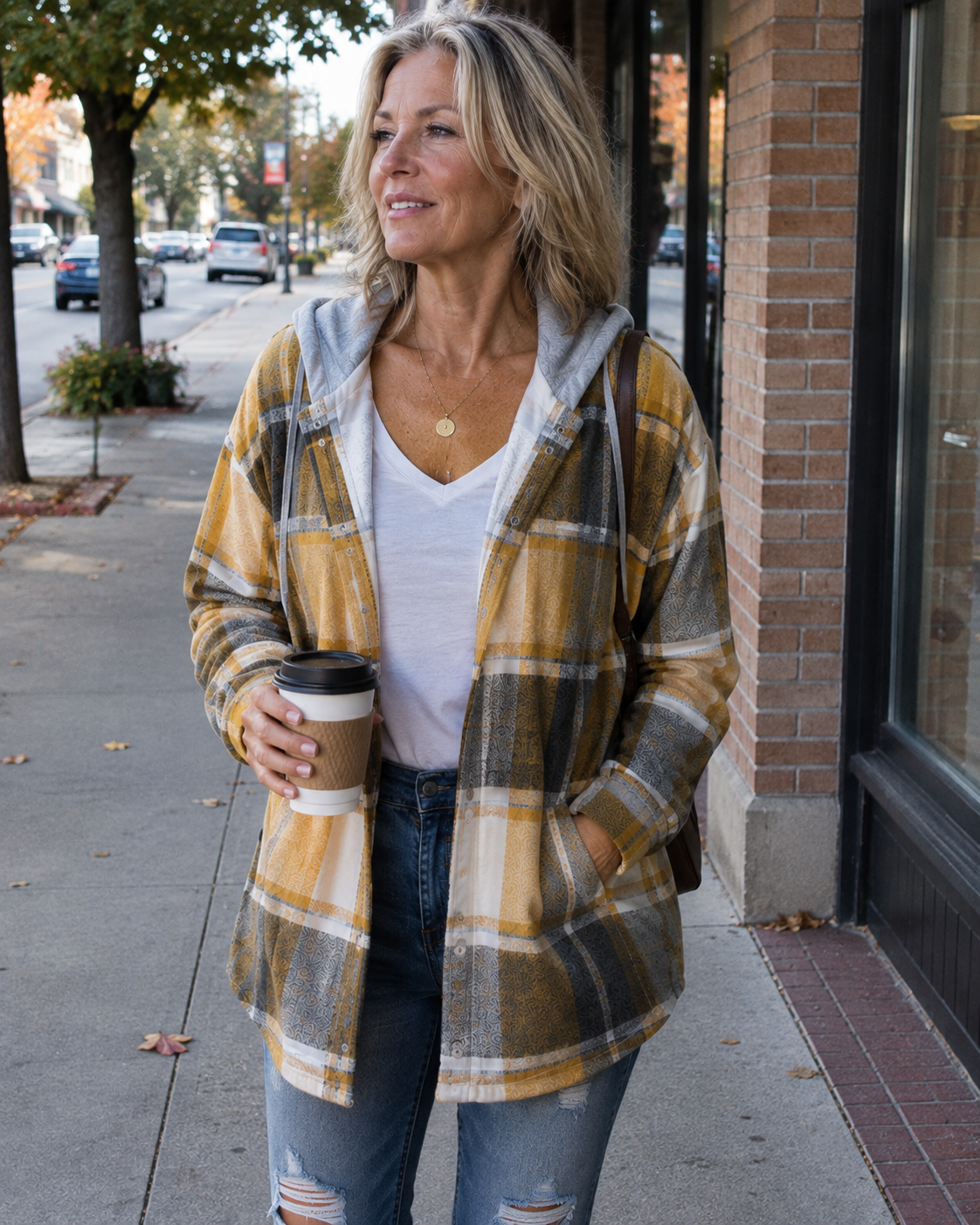 Kendra | Cozy Checked Jacket with Hood
