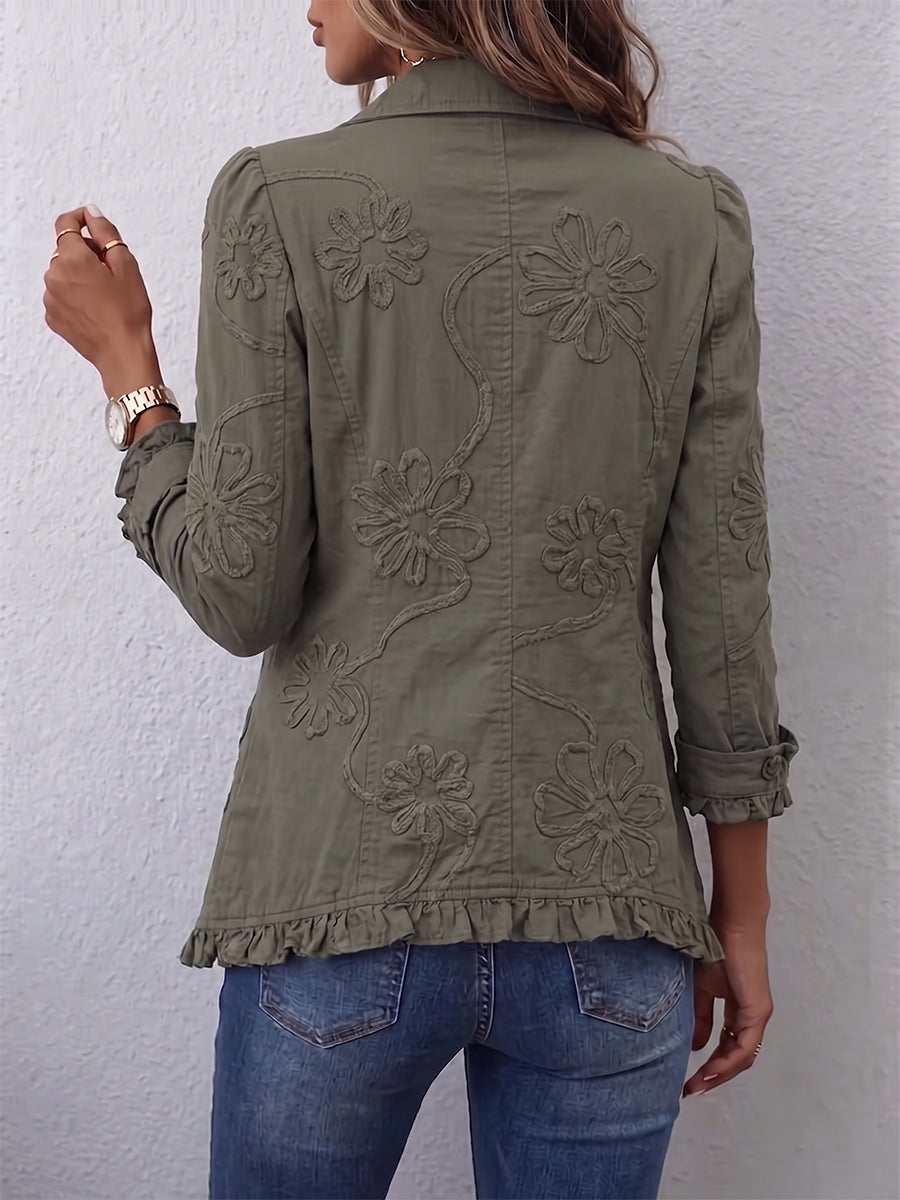 Josephine Embroidered Ruffle Jacket