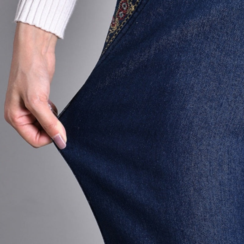 Samaria | Women's Jeans with Side Pockets and Elastic Waist