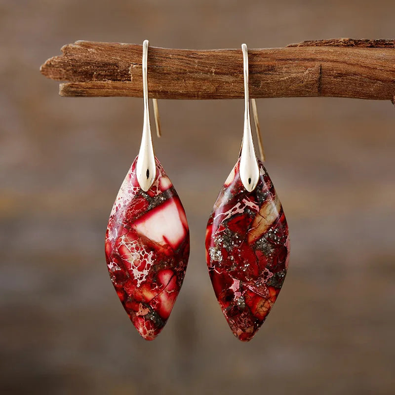 Natural Stone Teardrop Earrings